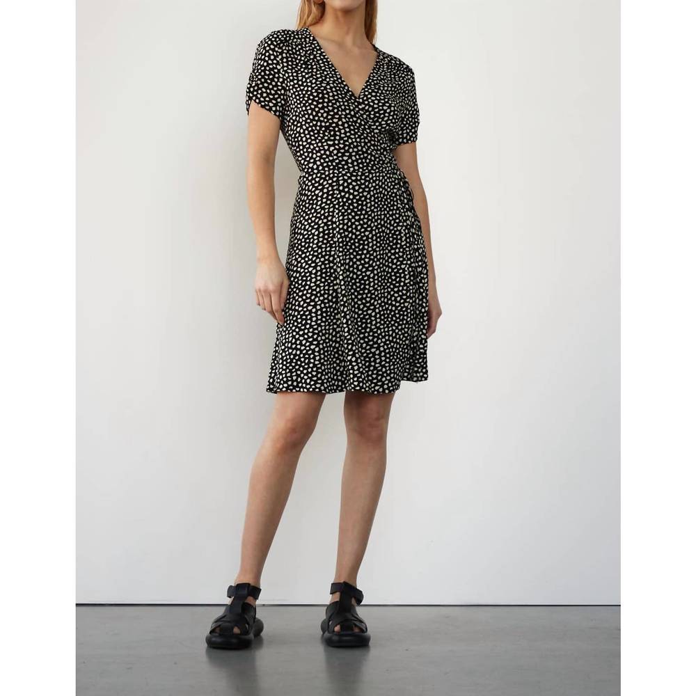 NEW WITHBLACK winnie wrap dress in black/beige